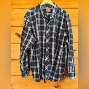 C.E. Schmidt Mens Tartan Plaid Long Sleeve Cotton Casual Button Down Shirt 2XL